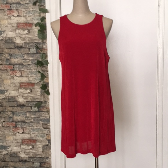 Forever 21 Red Sleeveless Dress Sz L - Picture 2 of 7